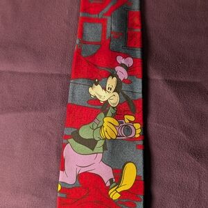 Disney Red and Gray Goofy Tie